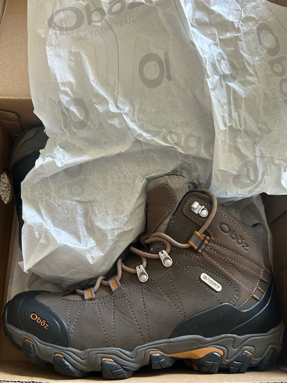 OBOZ Men's “Bridger Mid”Waterproof Hiking Boots Sz. 10.5 Wide, Very Gently Used